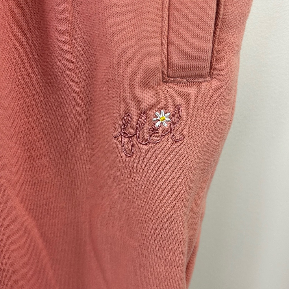 For Love & Lemons M peachy Pink Josie Sweatpants High Rise Gym Sweat Pants - Picture 13 of 14